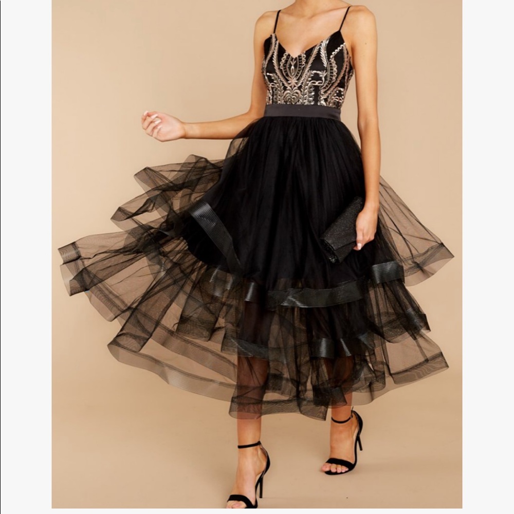 Prom/ Formal Black Beaded Dress! Sz. L.
